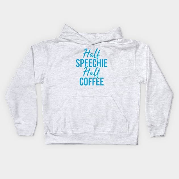 Half Speechie Half Coffee Kids Hoodie by Bododobird